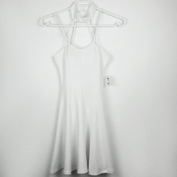 Charlotte Russe Strappy White Caged Skater Halter ‎Dress b38 - Picture 2 of 8